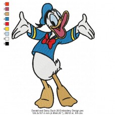 Donald and Daisy Duck 28 Embroidery Design